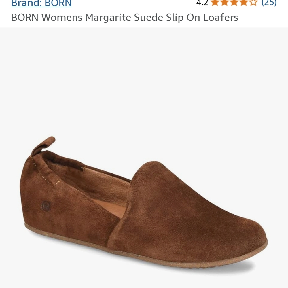 BORN Women's Brown Suede Slip-On Loafers